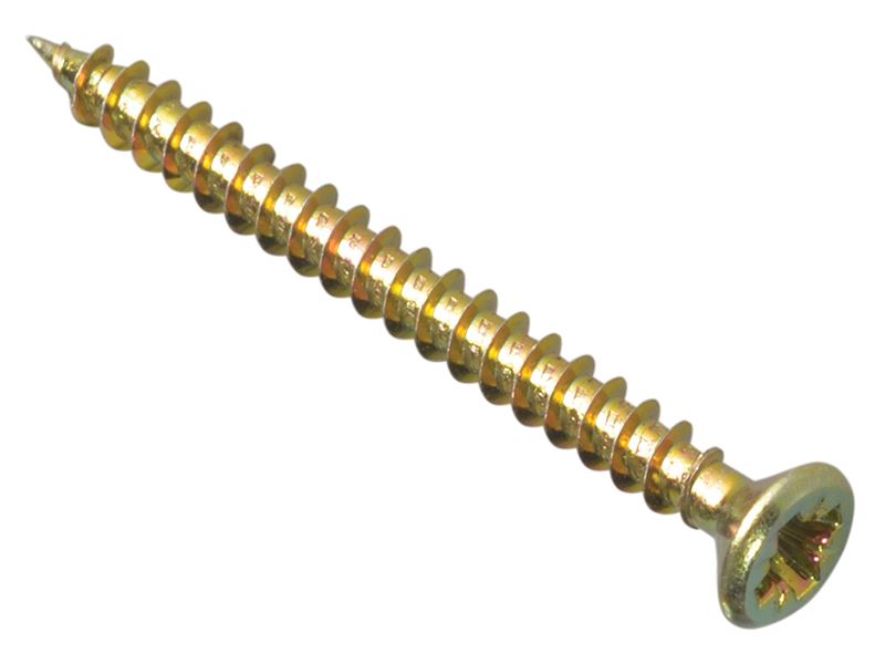 ForgeFix Parafusos Pozidrive Auto-Atarraxantes 3.5x40mm, Amarelo Zinco, Pacote 