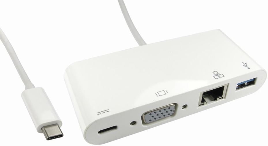 PRO SIGNAL USB-C to VGA, USB 3.0 & Ethernet Adapter with Power Delivery