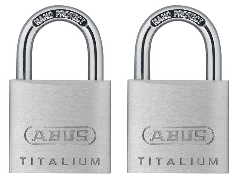 ABUS 64TI/30mm TITALIUM™ Dubbelpakking Hangsloten, Gemiddelde Beveiliging, 30mm