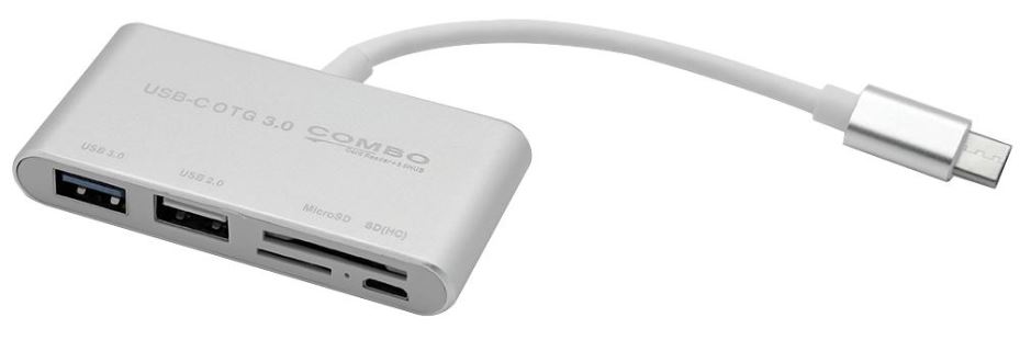 DYNAMODE Hub USB-C 2 Puertos con Lector de Tarjetas
