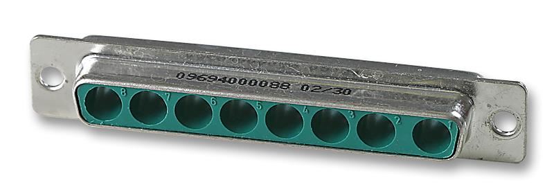 HARTING D-Sub 8W8 Female Socket, Steel, 8-Way