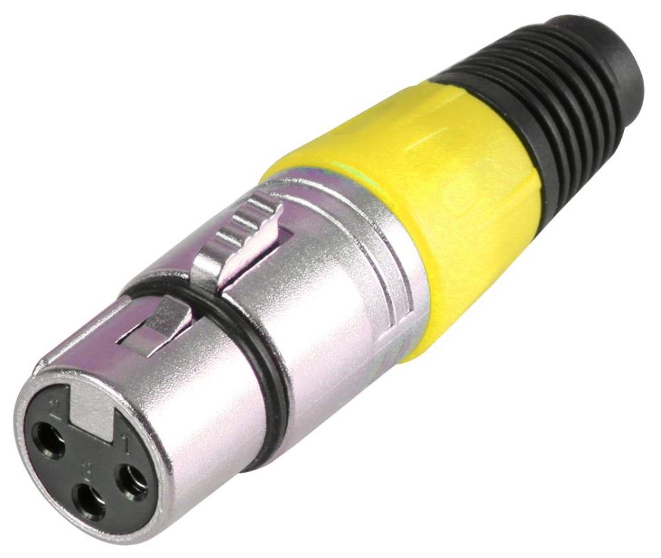 PRO SIGNAL 3-Pin XLR Socket, Yellow, Cable Mount