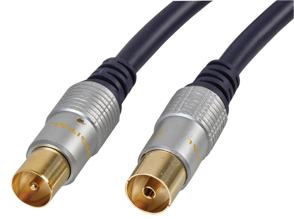 PRO SIGNAL Cable coaxial Macho-Hembra de 2m, Negro, HQ