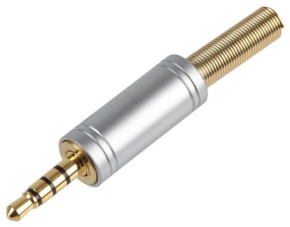 PRO SIGNAL 3.5mm 4-Polige Jackplug, Metaal met kabelbescherming