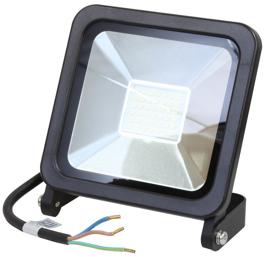 PRO ELEC Foco LED de 30W, 2400lm, 6000K, IP65, Negro