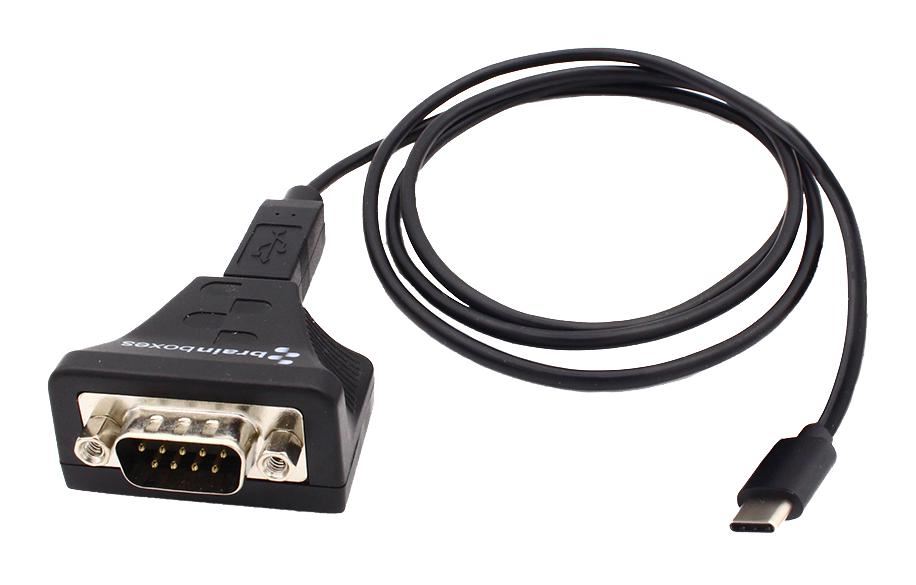 Brainboxes USB-C to RS232シリアル変換アダプター IP50対応 産業用