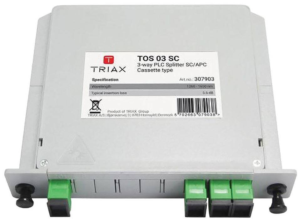 TRIAX PLC Splitter, 3-Way, SC/APC Connectors
