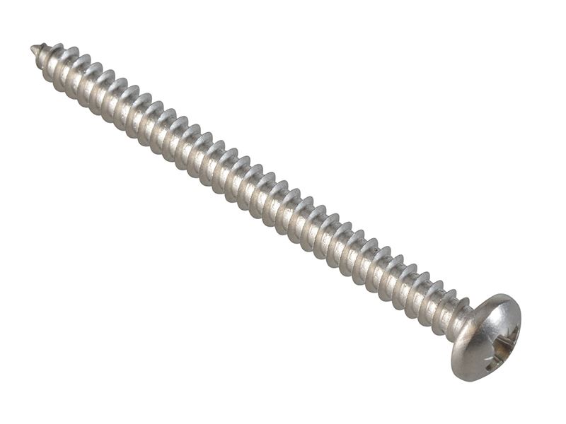 ForgeFix A2 Stainless Steel Pozi Pan Head Self-Tapping Screws 2in x 8 - Pack of