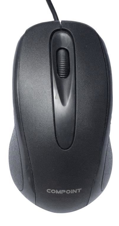 COMPOINT USB Optical Mouse, Black, 1000 DPI