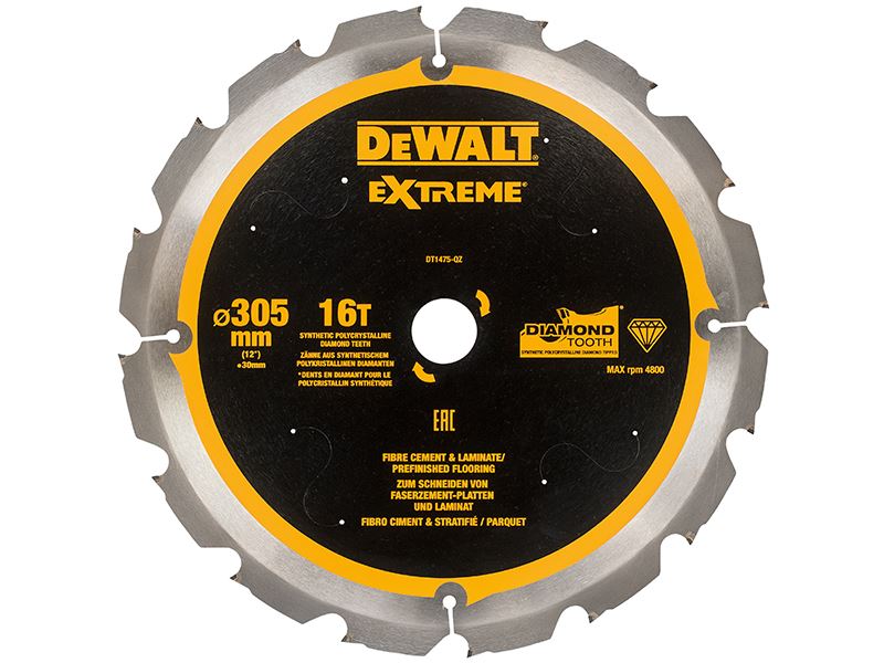 DEWALT Extreme PCD Λεπίδα Πριονιού για Ινόλιθο, 305mm, 16 Δόντια