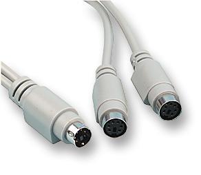 PRO SIGNAL Rozbočovač PS/2 samec na dvojici PS/2 samice, kabel 24cm