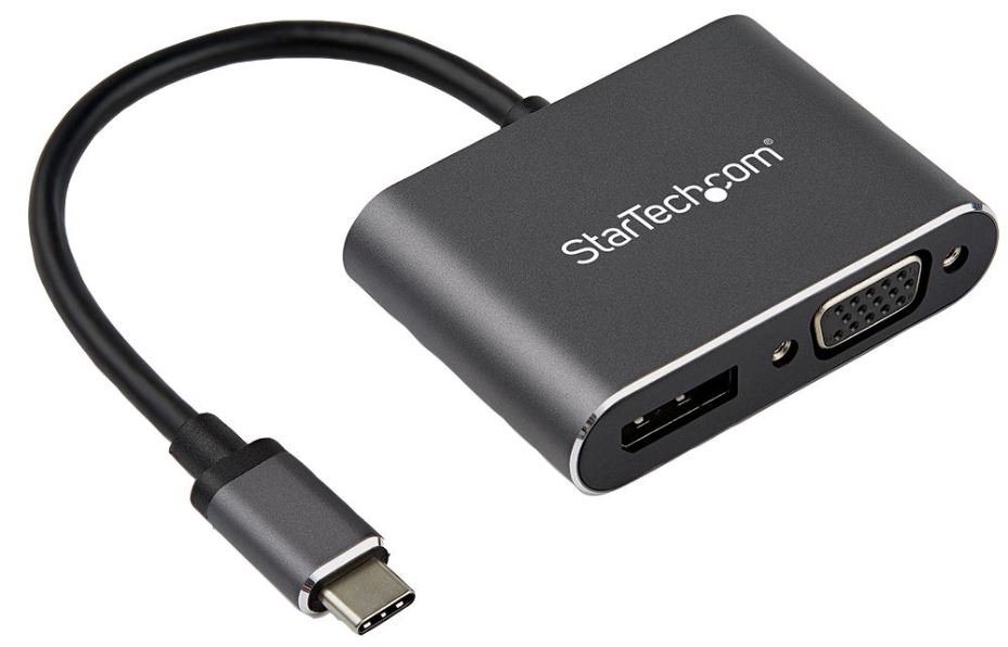 STARTECH USB-C go VGA/DisplayPort 1.2 Tiontóir - Ard-Dháta & 4K