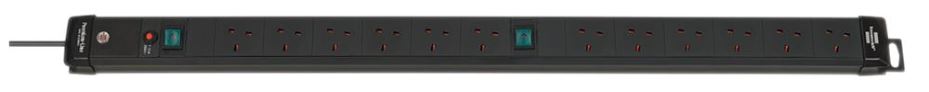 BRENNENSTÜHL Regleta con 12 Tomas Premium-Line, 3m, Negro