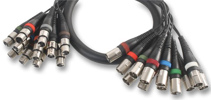 PULSE 12-Way XLR Male to Female Loom, 5m, Black