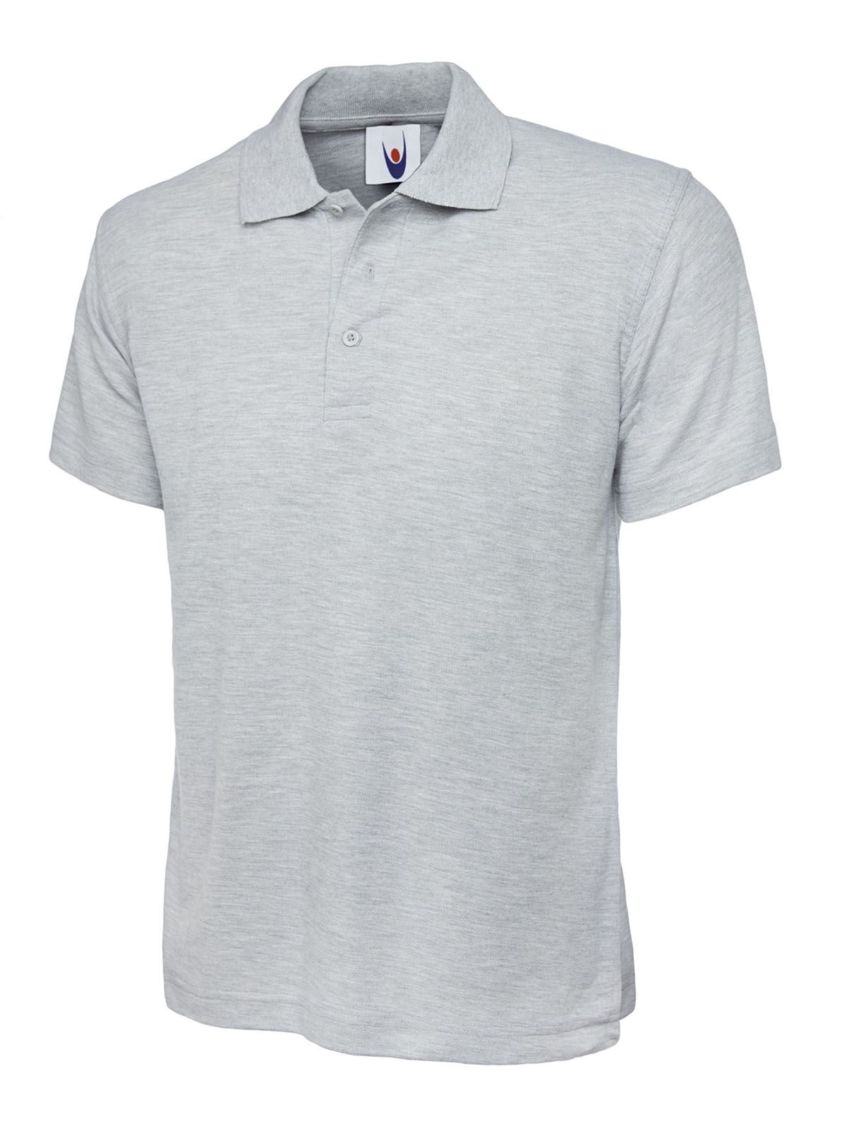 Uneek Unisex Classic Polo Shirt - 50% Poly 50% Cotton - Heather Grey - 4XL