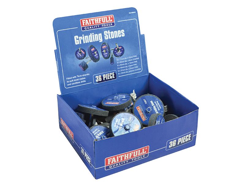 Faithfull 36-delige slijpschijven set met 1/4 inch schacht