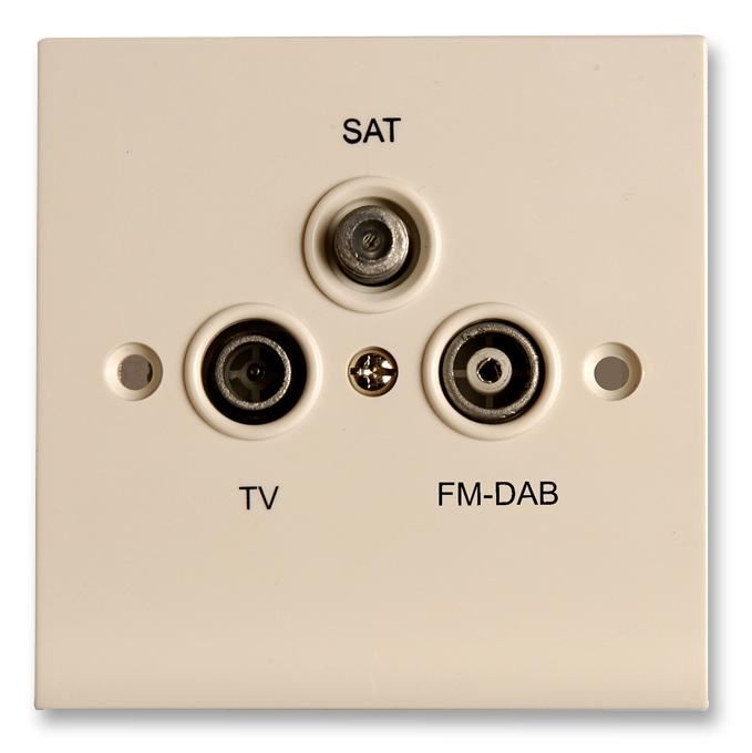 PROCEPTION Enchufe Triplex para TV, FM/DAB y Satélite - Blanco