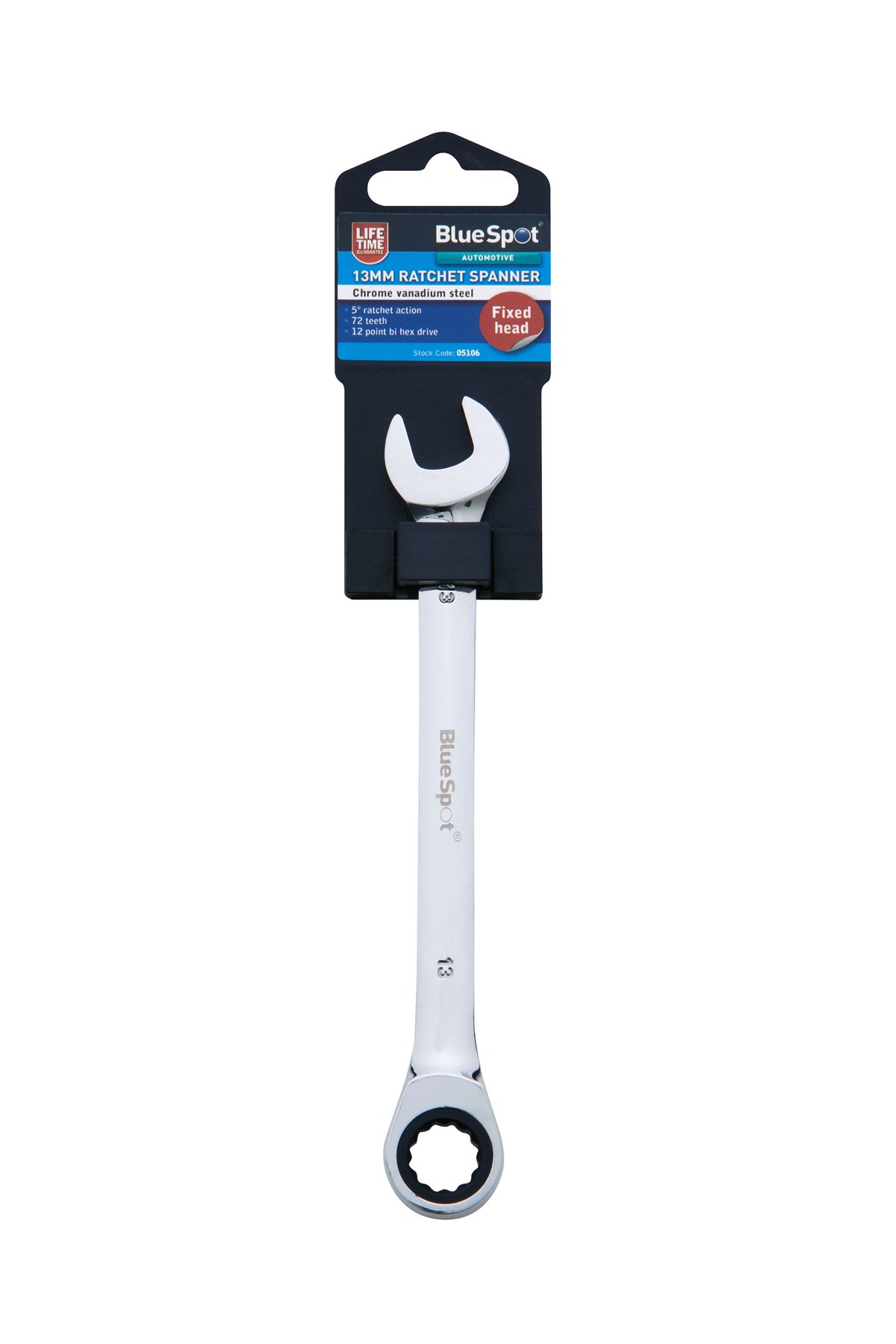 Blue Spot Tools - Κλειδί Ρολό 13mm, Χρώμιο Βαναδιού, Σταθερή Κεφαλή