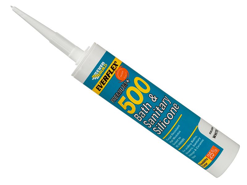Everbuild 500 Ivory Bath & Sanitary Silicone Sealant, 290ml