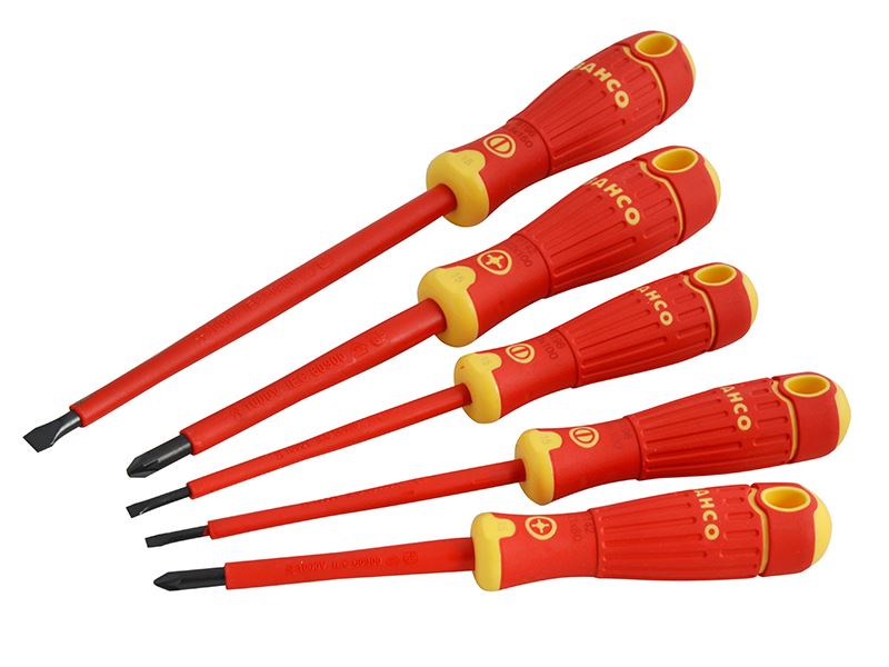 Bahco BAHCOFIT Insulated Screwdriver Set, 5-Piece, 1000V