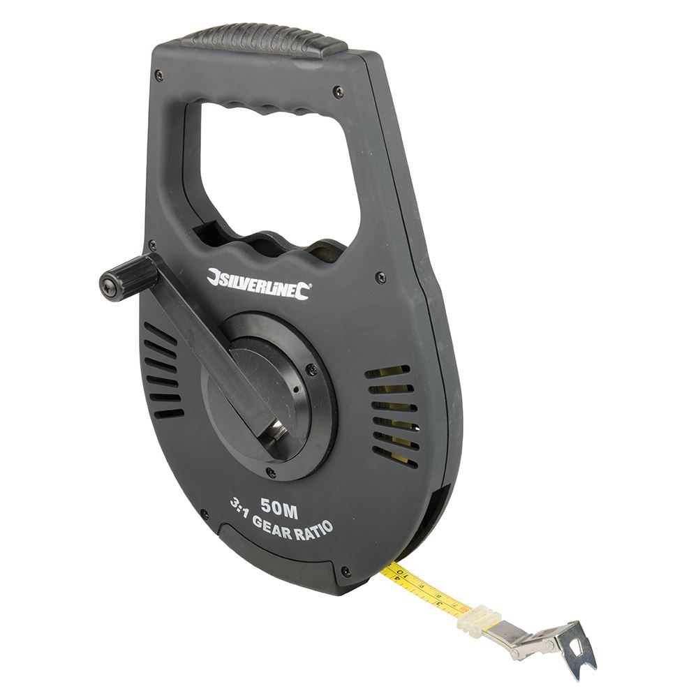 Silverline Geared Surveyor's Tape 50m x 12mm