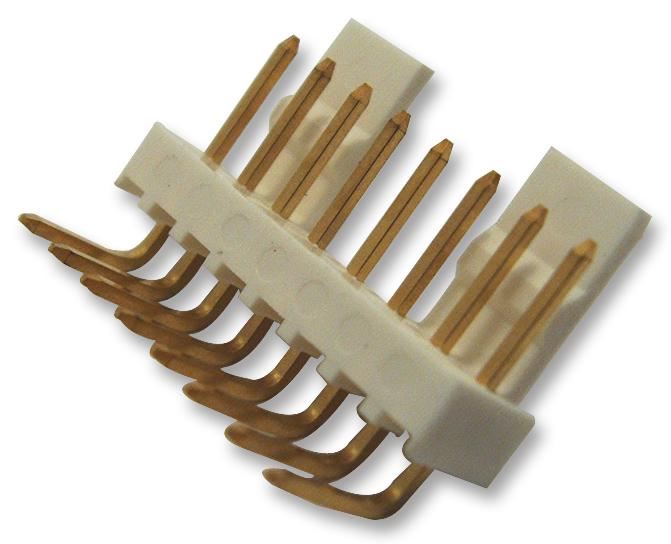 MOLEX - Ceanntásca Uillinn Díreach, 8 Slí, Paiste 2.54mm, Plátáilte Óir