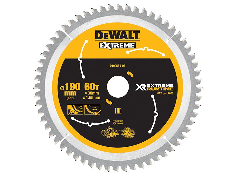 DeWalt XR FlexVolt Λεπίδα Πριονιού 190mm x 30mm, 60 Δόντια