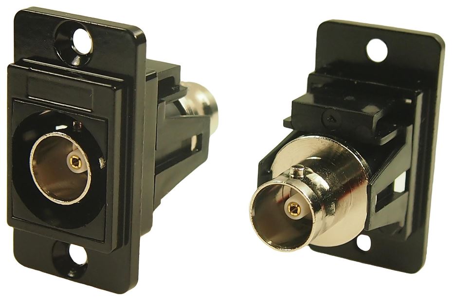 CLIFF Conector Panel Slim BNC a BNC, Doble Entrada, 75 Ohm, Metal
