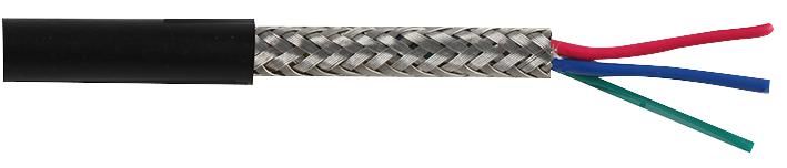 PRO ELEC Câble blindé 3 conducteurs 7-2-3C, 0.2mm², Noir, 25m