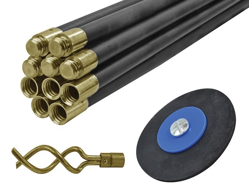 Faithfull Universele Ontstopper Set met 10 Stangen, Plopper & Worm