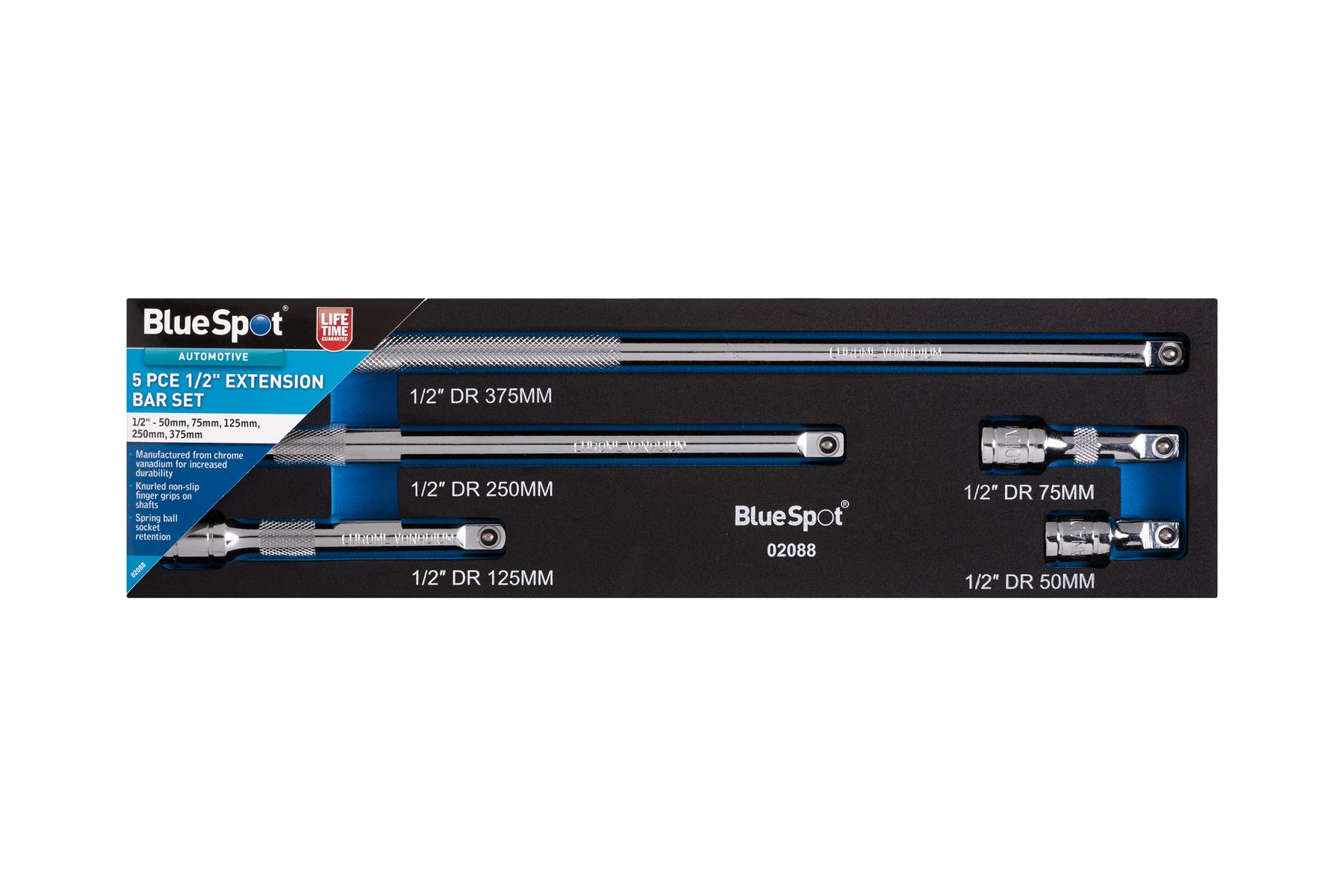 Blue Spot 5-Piece 1/2 Inch Extension Bar Set