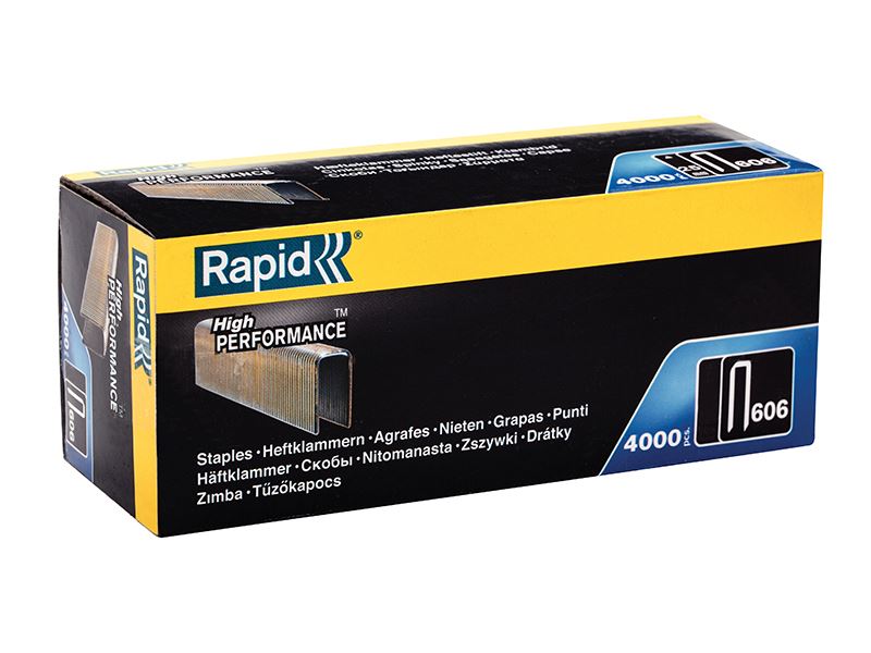 Rapid 606/25B4 25mm Galvanised Staples, Narrow Crown, Box 4000