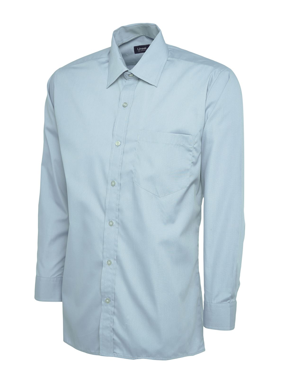 Uneek Men's Light Blue Poplin Shirt - Size 17