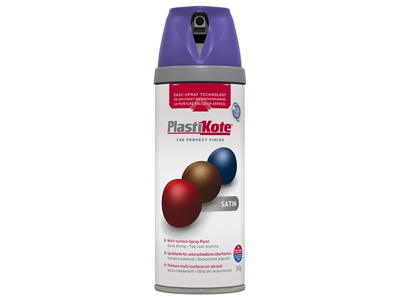 PlastiKote Vernice Spray Satinata Twist & Spray, Viola Lusso, 400ml