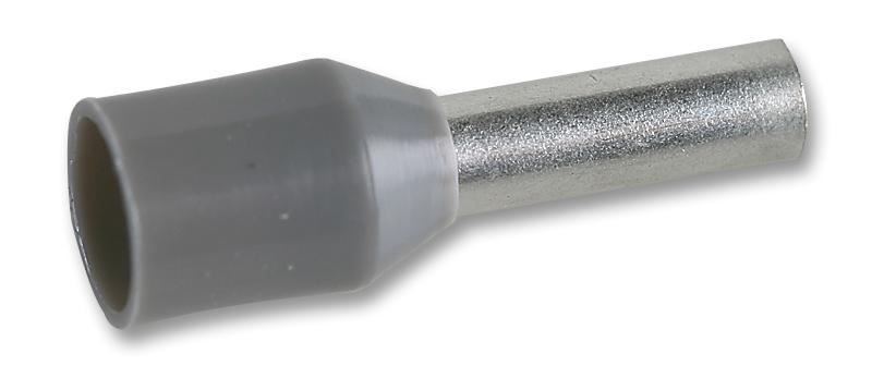 MULTICOMP PRO Insulated Ferrule, 4mm², Grey, 100 Pack