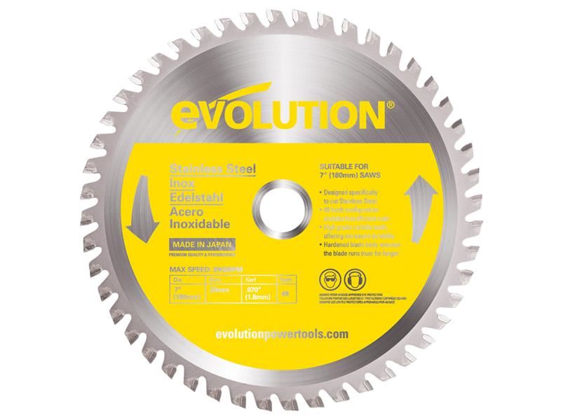 Evolution Hoja de Sierra Circular para Cortar Acero Inoxidable, 180mm x 20mm, 4