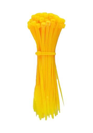 PRO ELEC Attaches câbles Nylon 6.6, 100mm x 2.5mm, Jaune - Lot de 100