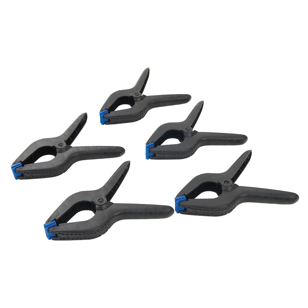 Silverline Spring Clamps 5-Pack, 200mm Length, 100mm Jaw