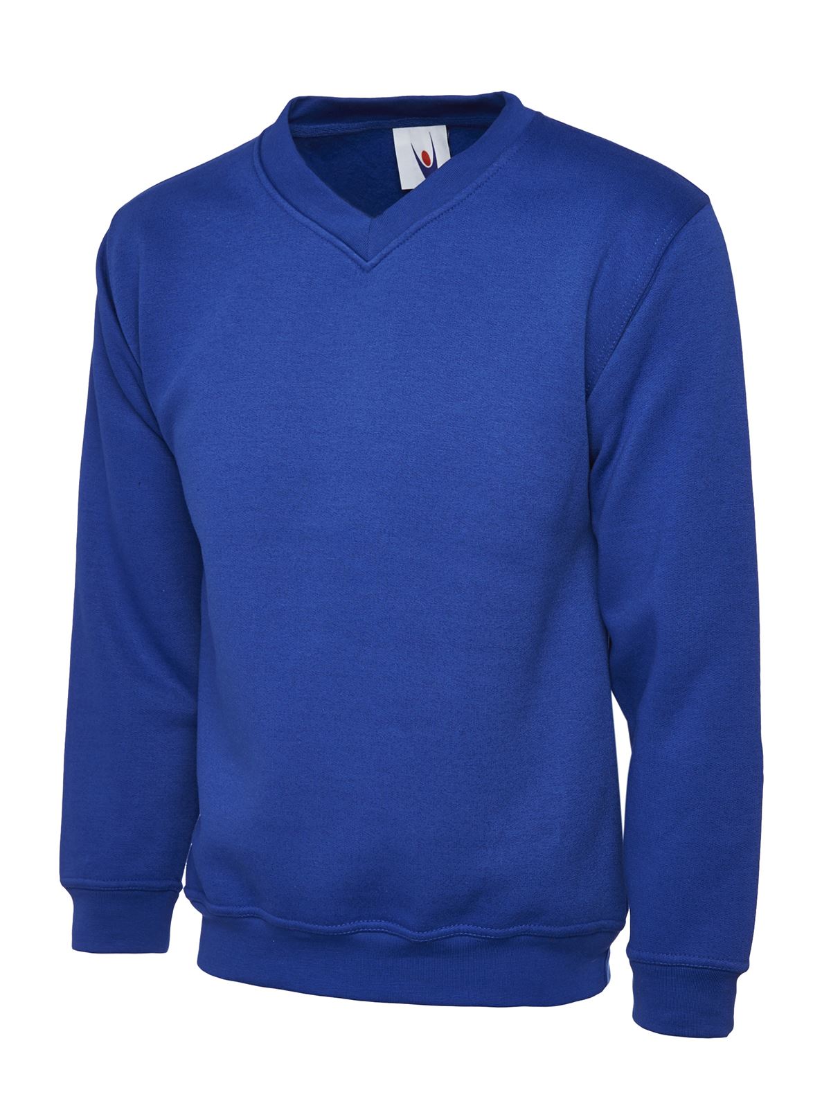 Uneek Unisex Premium V-Neck Sweatshirt - 50% Polyester 50% Cotton - Royal - 3XL