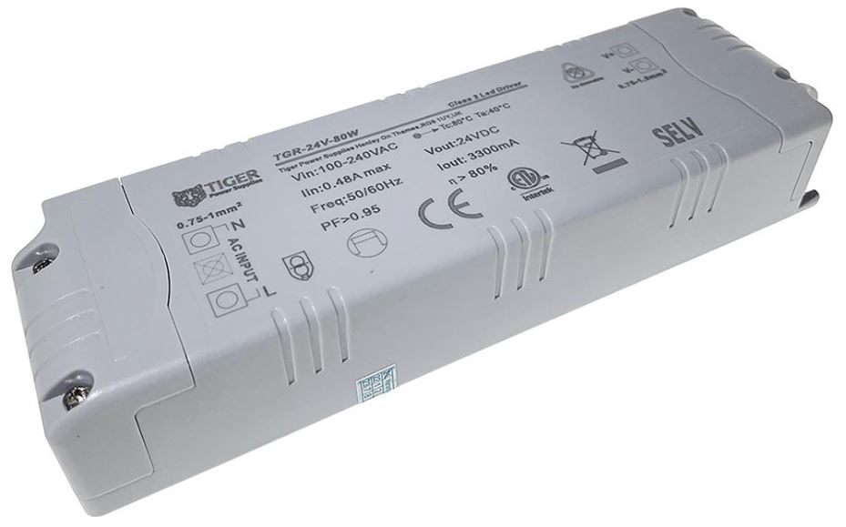 TIGER POWER SUPPLIES - Οδηγός LED 24V 3.3A 80W Σταθερής Τάσης