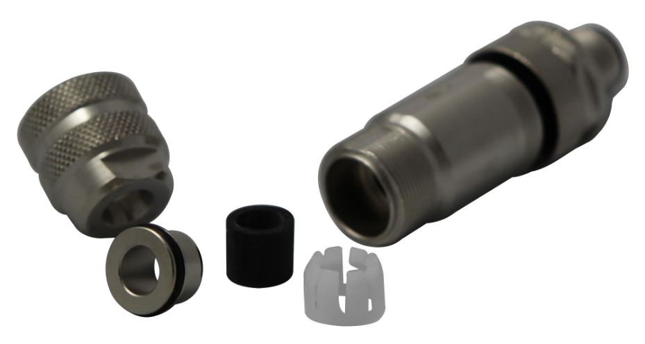 BINDER Conector Macho M12 de 4 Polos con Anillo de Bloqueo y Blindaje EMI