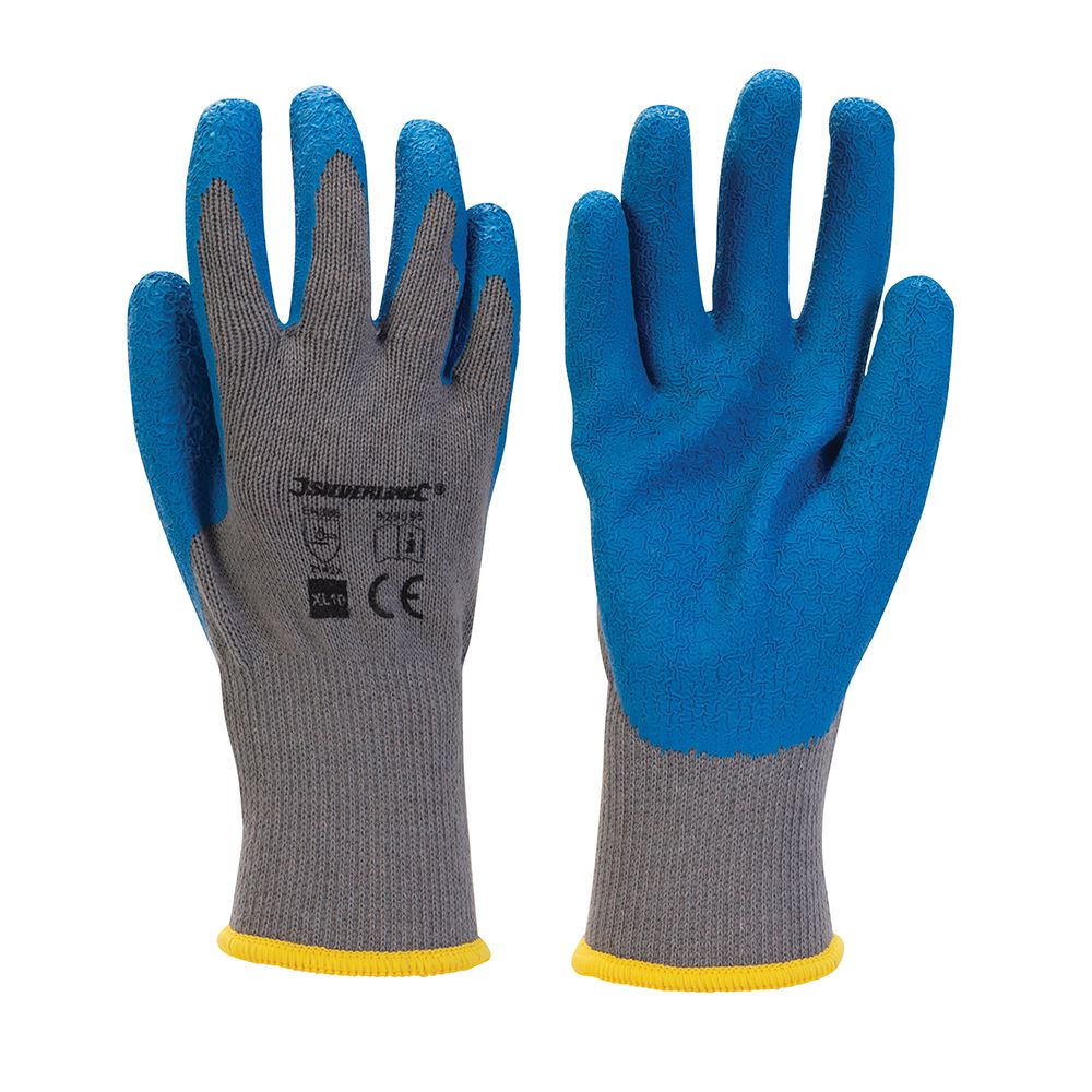 Silverline Latex Builders Gloves, Heavy Duty, XL, 10 Gauge