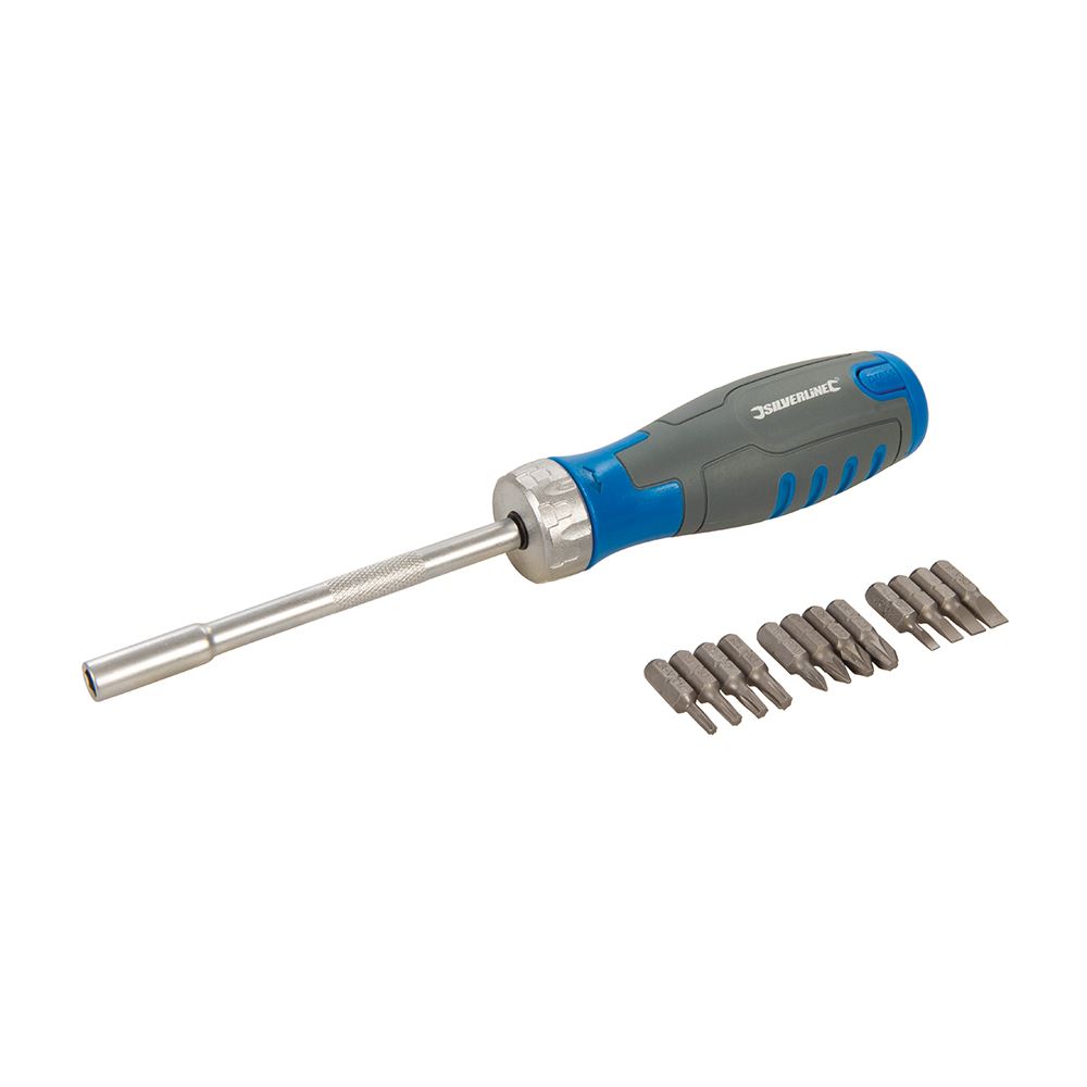 Silverline 12-in-1 Multi-Bit Ratchet Screwdriver with Magnetic Drive