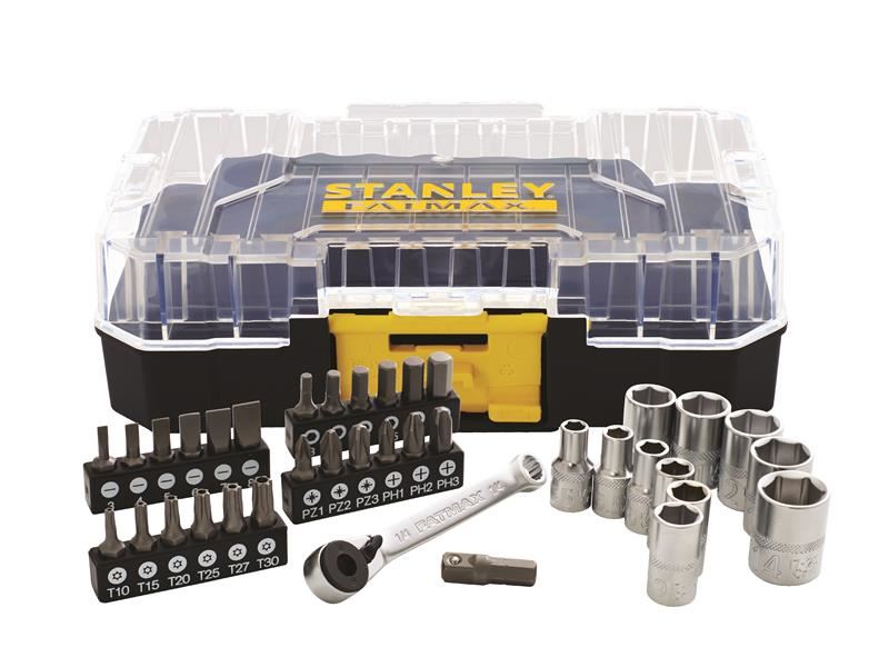 STANLEY FatMax PRO-STACK Jogo de Soquetes e Bits 1/4 Polegadas, 37 Peças