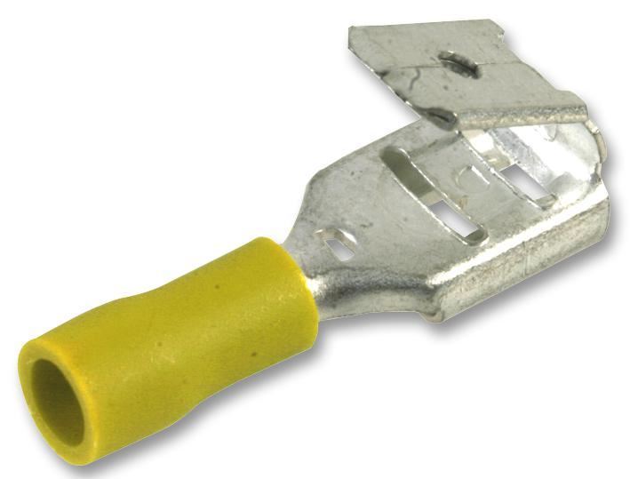 PRO POWER Terminal de Crimp Desconectable Amarillo 6.35mm, Pack de 100