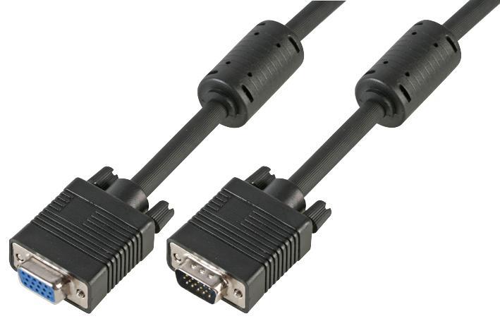 PRO SIGNAL - Cábla Monatóra SVGA HD15 Fireann go Baininscneach, 25m Dubh