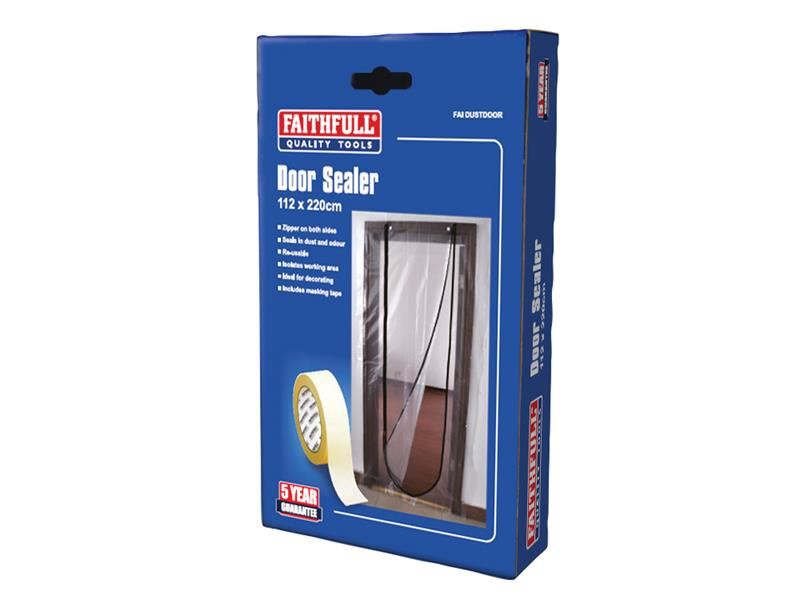 Faithfull Reusable Door Dust Sealer with Zipper, 112 x 220cm