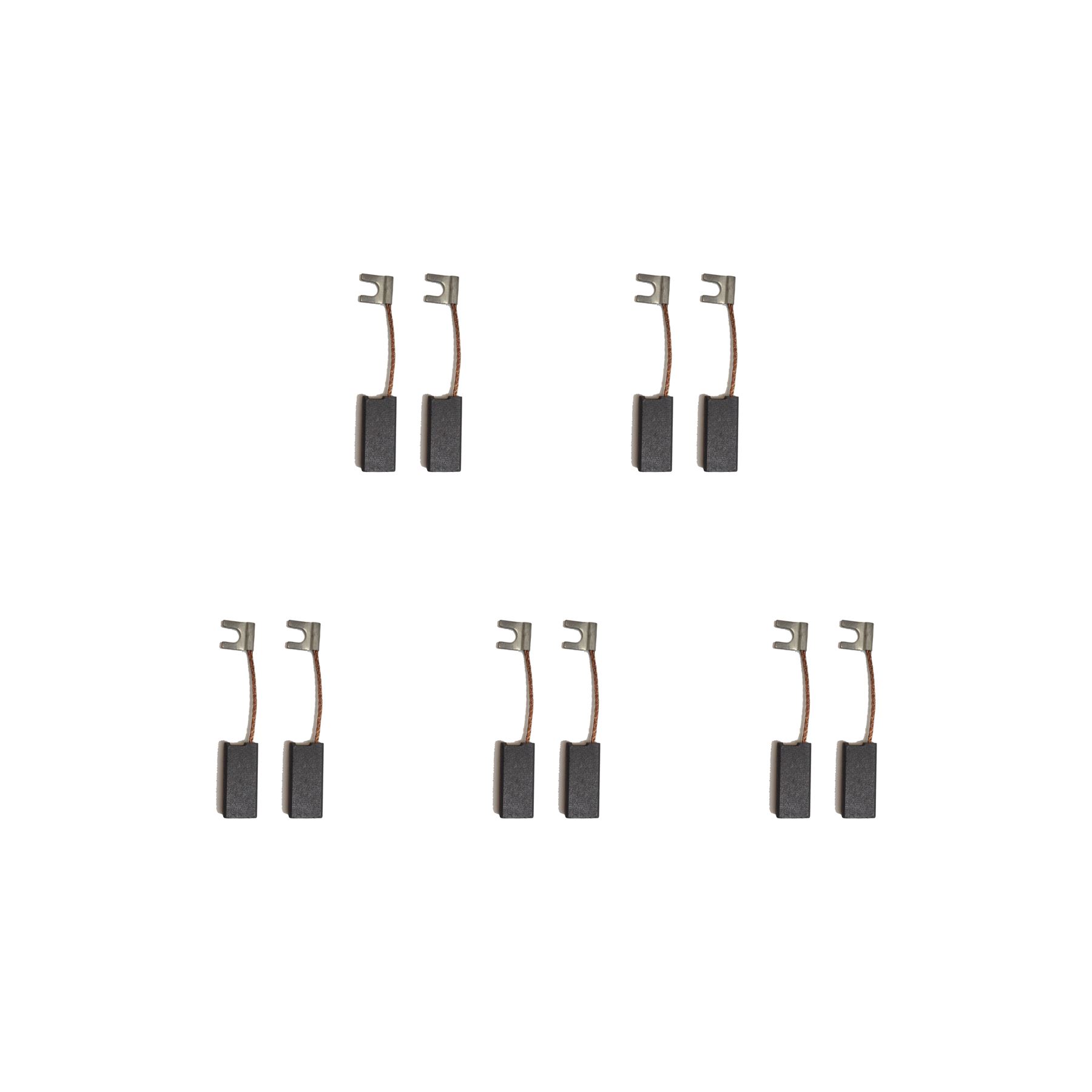 5 Conjuntos de 2 Escovas de Carbono para Rebolo Bosch U127 (6.3x10x21 mm)