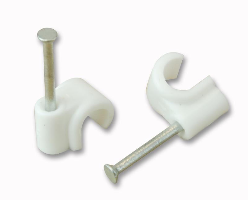 UNIFIX Round Cable Clips 7mm White (100 Pack)