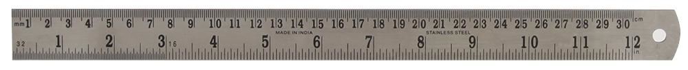 DURATOOL - 12 Zoll (300mm) Edelstahl-Lineal mit metrischer/imperialer Skala, S